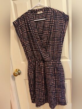 Maison Jules Geometric Tab Sleeve Mini Dress | Sophisticated | Office Core | M